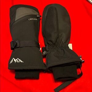 Caracaleap Black Winter Mittens with 3M Thinsulate Indulation M/L
